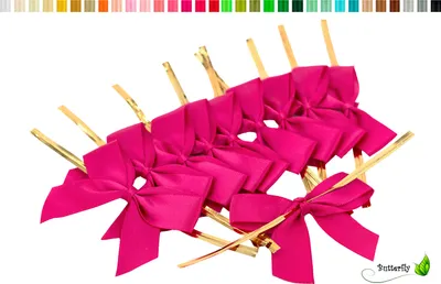 Produktbild von Satinschleifen 5cm, 10 Stück, Farbauswahl:fuchsia / pink 187