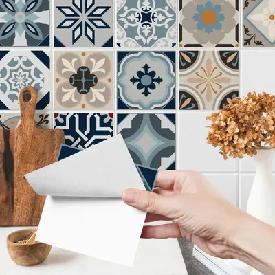 Produktbild von Fliesenaufkleber Klebefliesen Selbstklebende Fliesen für Küche Bad Möbel Schrank Wand Mosaikfliesen Küchenruckwand Modernes marokkanisches Mosaik Br. 150cm x Hö. 100cm
