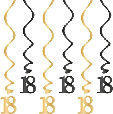 Obrázok produktu pre Okrúhle čierne a zlaté víry, 18. narodeniny