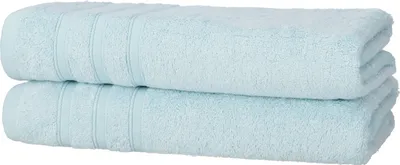 Produktbild von 2er Set Gästehandtücher 30x50 cm Baumwolle Weich Frottee Saugfähig Gästetücher, Farbe:hellblau