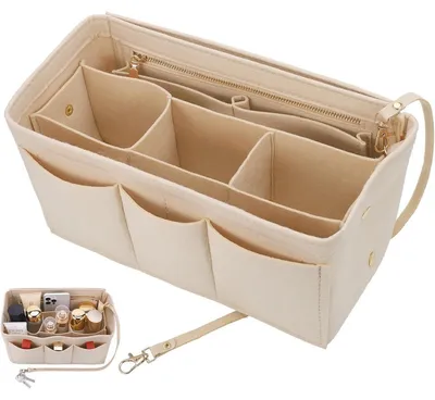 Productafbeelding van Vilt tasorganizer, binnentas, 30x17x16 cm, dames, beige
