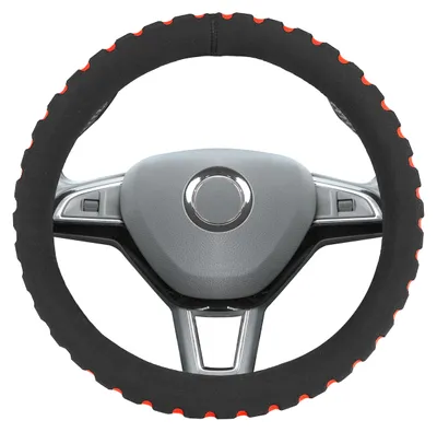 Zdjęcie produktu dla alca® Pokrowiec na kierownicę SOFT czerwony 37-39 cm miękka pianka uniwersalny pokrowiec na kierownicę samochodową ochrona kierownicy trwałe ocieplenie antypoślizgowe