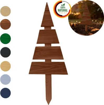 Immagine prodotto di Floranica albero di Natale in legno, altezza 45 cm, marrone – decorazione natalizia artigianale per interno ed esterno Picchetti da Giardino
