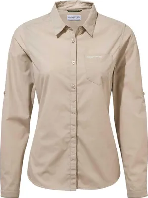 Productafbeelding van Craghoppers Kiwi II langarmshirt, roze, maat 8, voor dames, kleur roze, maat 8