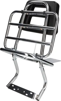 Produktbild von Moto Nostra Gepäckträger mit Rückenlehne kompatibel mit Vespa PX80, PX125, PX150, PX200
