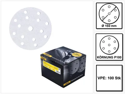 Produktbild von Mirka BASECUT Schleifscheiben 150 mm P100 100 Stk. ( 2261109910 ) Grip 15 Loch