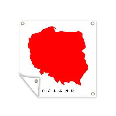 Obrázek produktu pro MuchoWow® Zahradní plakáty - Ilustrace Polska v červené barvě - 200x200 cm - Zahradní dekorace