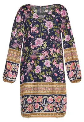 Produktbild von Gaya damen kleid - marine mehrfarbig, L