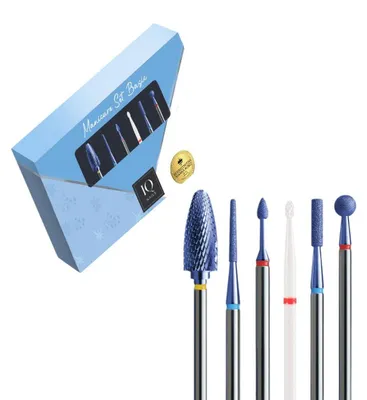 Produktbild von Set mit 6 Fräsern für Hybrid-, Gel-, Acryl- und Nagelhautbehandlungen – Expert Basic