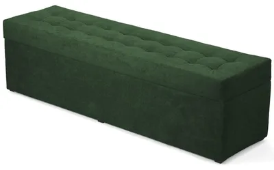 Produktbild von MG Design Polsterhocker Grün 45x160 cm - Stauraum 190L, bis 300 kg, stabil & pflegeleicht, für Wohnzimmer, Schlafzimmer & Flur