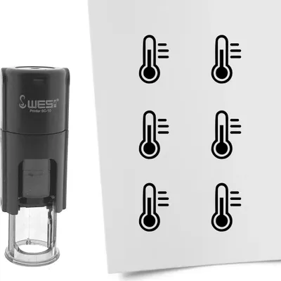 Obrázek produktu pro CombiCraft Stamp teploměr 10mm kulatý černý inkoust - za 1 kus