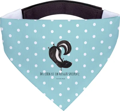 Produktbild von Mr. & Mrs. Panda Hunde Halstuch Stinktier Handstand - Türkis Pastell - Geschenk, Hundeschal, Wildtier, Hund, Skunk, Raubtier, Spielplatz, Tuch, Für, Stinker