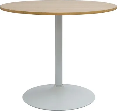 Produktbild von Miliboo - Design Esstisch aus Eichenholz und Weiß Ø 90 cm CALISTA