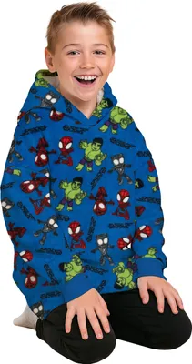 Produktbild von Marvel Spidey und seine Super-Freunde Oversize Cozy Hoodie für Jungen - Spiderman Übergroße Kuschelpullover Flauschiger Deckenpullover Blau