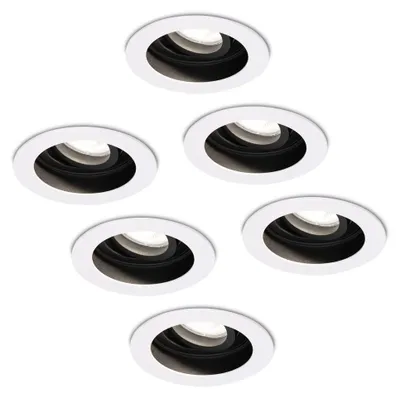 Zdjęcie produktu dla Reflektor LED do montażu wpuszczanego hoftronic 4 W GU10 345 lm 6500 K biały zestaw 6 szt. IP20