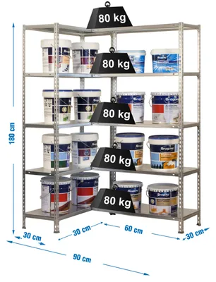 Produktbild von SIMONCORNER Metallregal 1800x900x300 VERZINKT
