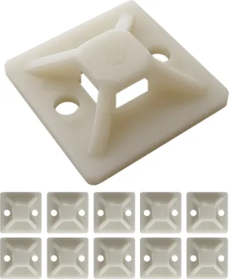 Produktbild von 10x Kabelbinder-Befestigungssockel 30x30mm selbstklebend Klebesockel Kabelhalter