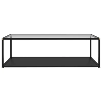 Immagine prodotto di vidaXL Tavolino trasparente e nero 120x60x35 cm in vetro temperato