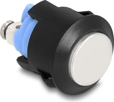 Produktbild von Delock Drucktaster zum Einbau 16 mm 2 x Schraubklemme Taster hoch Kunststoff Snap in Montage