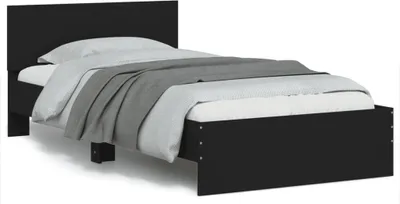 Produktbild von vidaXL Bettgestell mit Kopfteil Schwarz 100x200 cm Holzwerkstoff