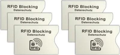 Produktbild von 6er Set RFID NFC Schutzhülle | EC Kartenhülle | Datenschutz Karte Hülle Blocker | Kreditkarten Karten Abschirmung | Anti Skimming