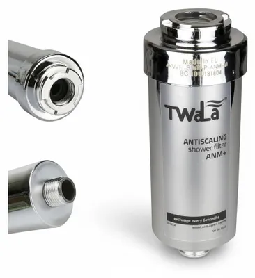 Produktbild von TWaLa Duschfilter Chrom Wasserfilter gegen Kalk/Chlor Shower filter AWF-SWR-P-ANM-M