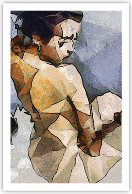 Produktbild von Poster - Poster ohne Rahmen - Figuren Geometrisch Frau - 61x91,5 cm - Wand Bild - Wanddeko - Wandbilder - Kunstposter - Wandposter - Bilder - Kunstdruck - Wanddekoration - Wandbild - P2XPA61x91-5151