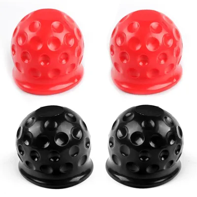 Imagen del producto de TRANKIELO® - Juego de 4 cubiertas de goma para enganche de remolque – impermeables, resistentes al polvo, aptas para camiones y vehículos de camping
