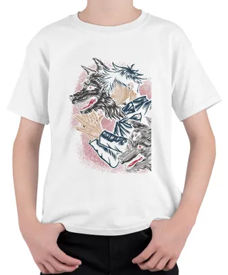 Productafbeelding van Wolfsbeschwörer Anime, Shikigami, Dämonenwolf, donker, cadeau, uni kinder T-shirt, wit, maat 128