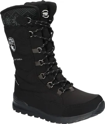 Produktbild von American Club Sn81 Damen Winterschuhe Softshell, Tripletex-Membran, Hohe Winterstiefel mit Fleecefutter, Gefüttert Schneestiefel, Schwarz 38