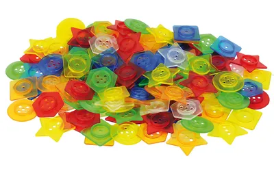 Image de TickiT Boutons transparents empilables Jouets éducatifs - 144 pièces avec 12 ficelles