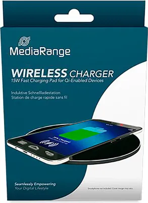 Produktbild von MediaRange MRMA118, Drinnen, USB, Kabelloses Aufladen, 0,9 m, Schwarz