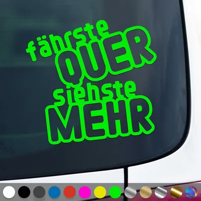 Produktbild von PantherPixel Fährste Quer Aufkleber Siehste Mehr Motorsport Driften Sticker Auto Geschenkidee Farbe Neon-Grün