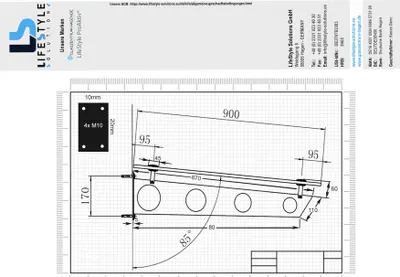 Produktbild von Glaszentrum Hagen - TYP-S-BK Glasvordach Edelstahl Halterung Schwarz