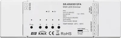 Produktbild von SR-KNX-9512FA KNX RGBW LED Dimmer 4-Kanal Konstantspannung 12-36V DC, 5A je Kanal, Aufbau ETS5