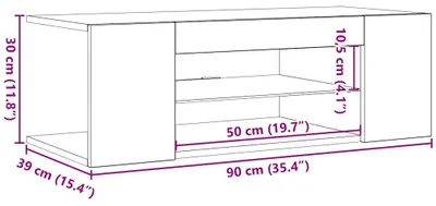 Produktbild von vidaXL TV-Schrank mit LED-Leuchten Weiß 90x39x30 cm