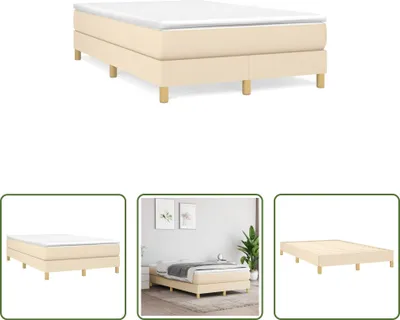 Produktbild von The Living Store Boxspringbett mit Matratze Creme 120x190 cm Stoff