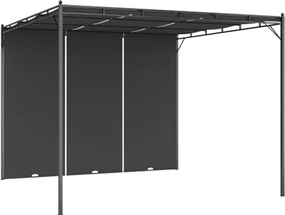 Image de Belvédère de jardin avec rideau latéral 3x3x2,25 m Anthracite