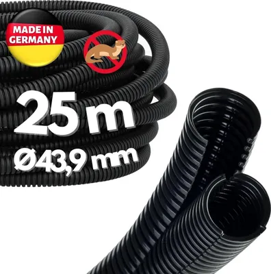 Zdjęcie produktu dla 25 metrów rury falistej Kalitec Twin NW 50 I Rura falista dwuczęściowa I Rura falista solarna I Rura chroniąca przed szopami I Rura pusta I Ochrona kabli AD 53,9 mm ID 43,9 mm