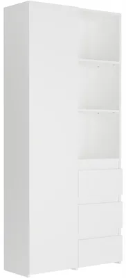 Obrázek produktu pro Regál kancelářský 80 cm 1 dveře 3 zásuvky FRAMIRE B-80-S3 bílá