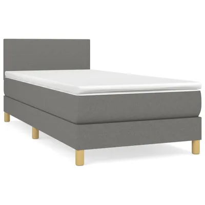Produktbild von vidaXL Boxspringbett mit Matratze Dunkelgrau 90x190 cm Stoff