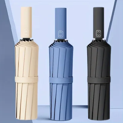 Produktbild von Taschenschirm Automatik winddicht 24-Streben Regenschirm Damen Herren