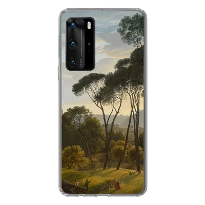 Produktbild von MuchoWow® Handyhülle Schutzhülle Hülle für Huawei P40 Pro Italienische Landschaft mit Zirbelkiefer - Gemälde von Hendrik Voogd Silikon Softcase Handy Hülle - Schutz