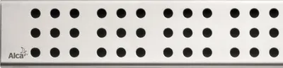 Produktbild von Duschrinnenrost CUBE aus mattem Edelstahl, 750x53 mm, rostfrei und modern designt