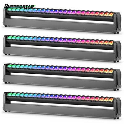 Zdjęcie produktu dla Zestaw 4 sztuk reflektorów scenicznych RGBW LED - oświetlenie sceniczne DMX - ulepszony model - 9 diod LED, każda o mocy 4 W - 36 W - DMX512/RDM - wtyczka EU