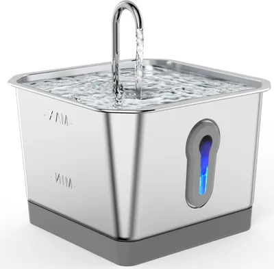 Zdjęcie produktu dla 3.5L Fontanna wody dla kota ze stali nierdzewnej z aktywnym filtrem węglowym Inteligentne wykrywanie Cichy automatyczny dozownik napojów dla zwierząt domowych