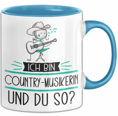 Produktbild von Country-Musikerin Tasse Geschenk Ich Bin Country-Musikerin Und Du So Geschenkidee Lustiger Spruch Becher (Blau)