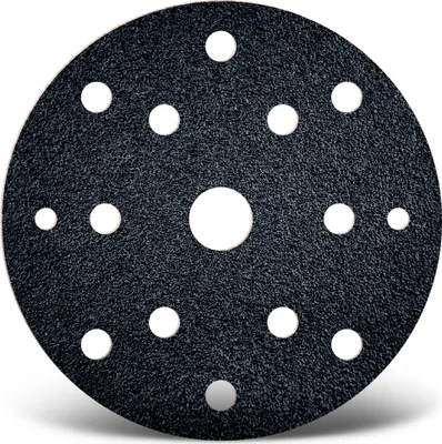 Produktbild von MENZER Black Klett-Schleifscheiben, 150 mm, 15-Loch, f. Exzenterschleifer, Siliciumcarbid (50 Stk.) K80