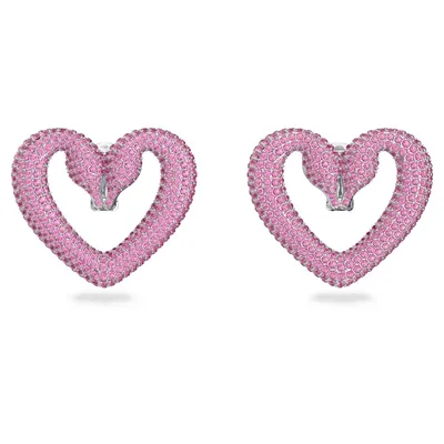 Produktbild von Swarovski Damen Ohrclips Herz Gross Rosa Rhodium-plattiert 5631171
