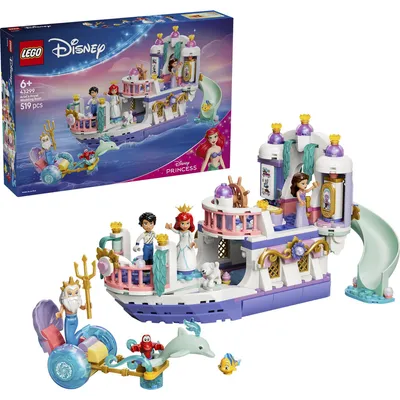 Produktbild von LEGO ǀ Disney Princess Arielles Königliches Hochzeitsboot - Arielle, die Meerjungfrau Set mit 7 Figuren inkl. Arielle und Vanessa - Zimmerdeko - Geschenk für Mädchen ab 6 Jahren und Fans 43299